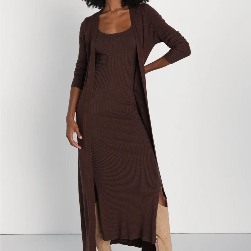 Lulu's Brown Midi Dress